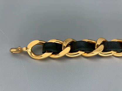 CHANEL Vintage Logo Rhinestone Necklace Choker Necklace