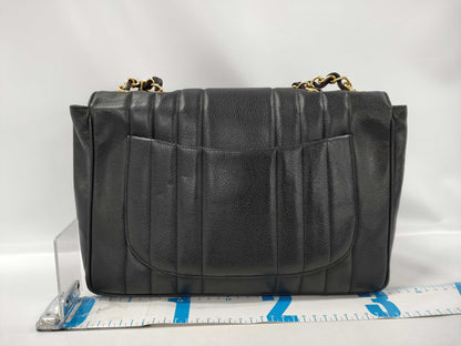 CHANEL Mademoiselle Caviar Leather Chain Shoulder Bag, Black