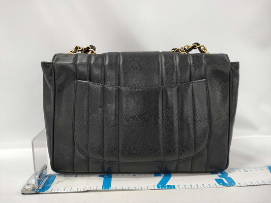 CHANEL Mademoiselle Caviar Leather Chain Shoulder Bag, Black