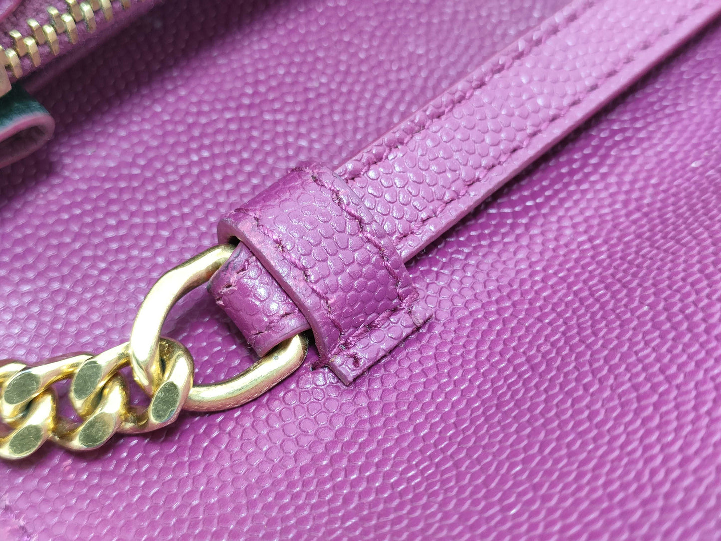 SAINT LAURENT Saint Laurent Paris Leather Chain Wallet Purple Shoulder Bag