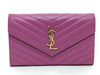 SAINT LAURENT Saint Laurent Paris Leather Chain Wallet Purple Shoulder Bag