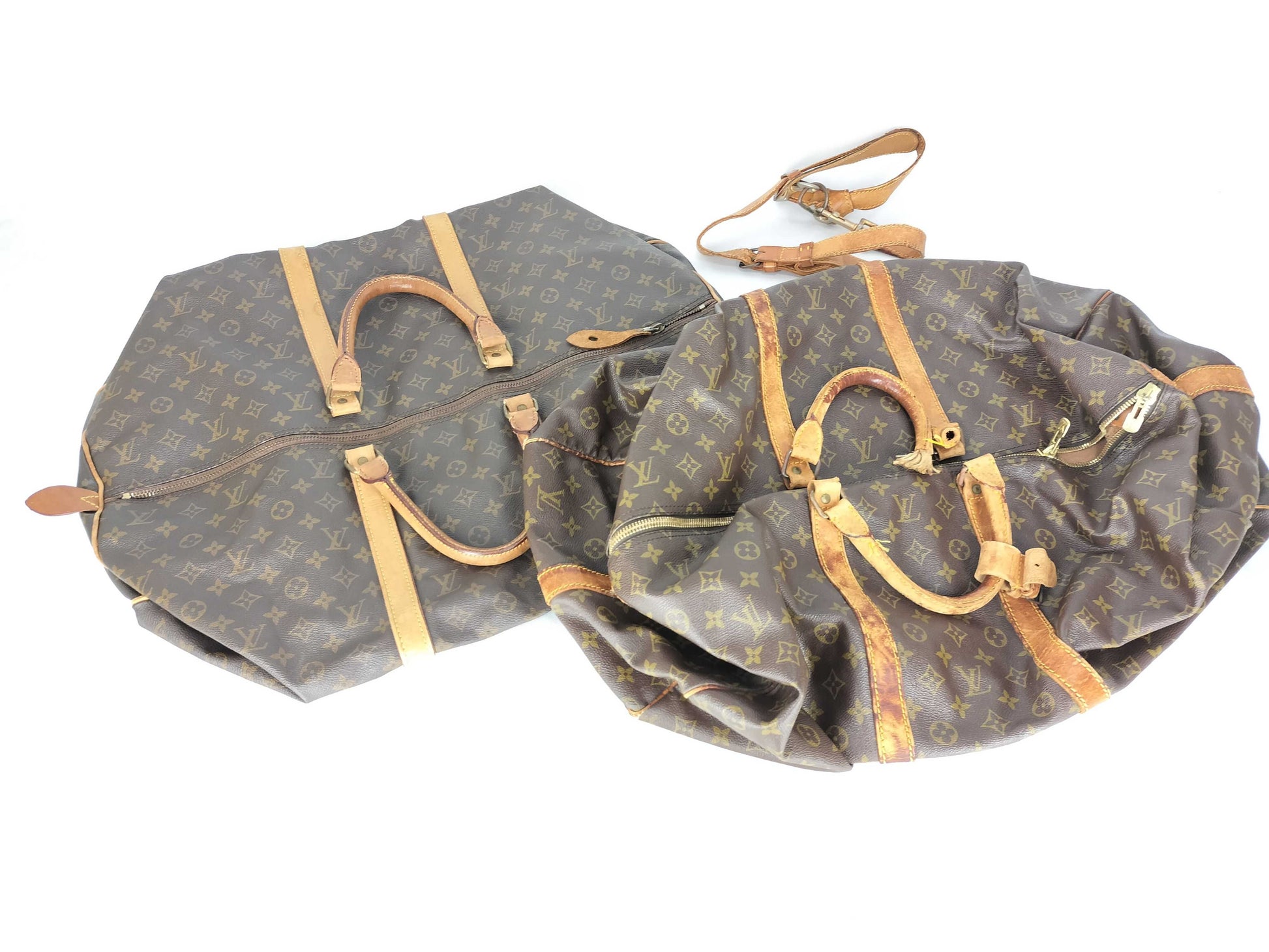 Louis Vuitton Monogram Keepall Boston Bag with Shoulder Strap 