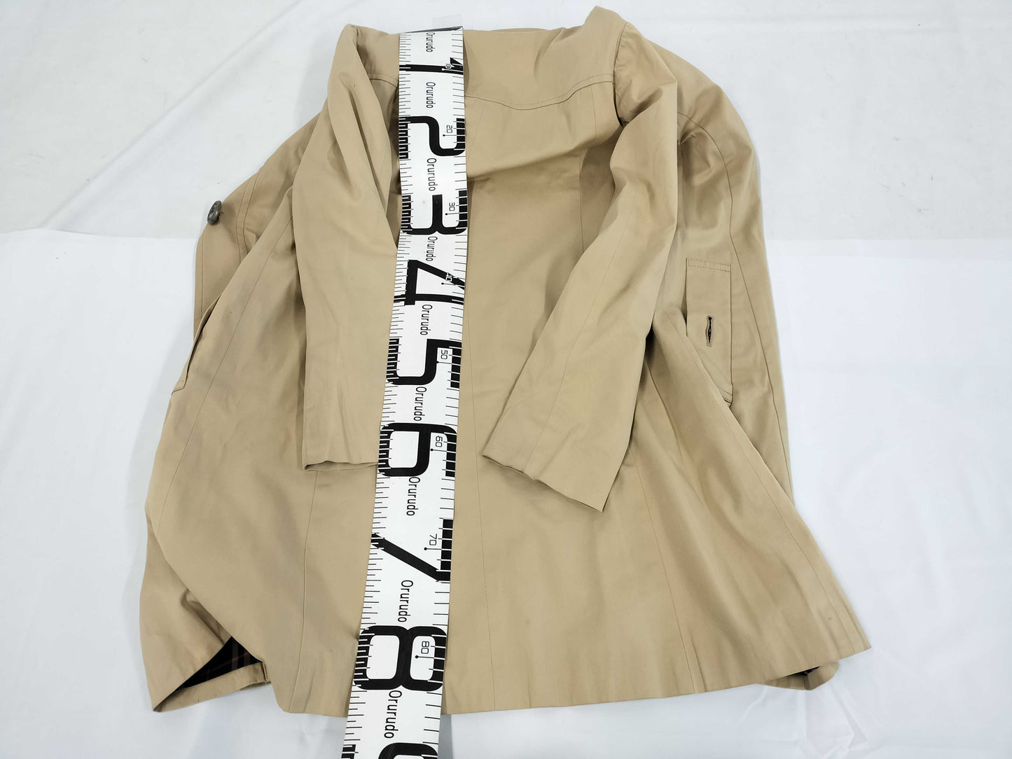 BURBERRY BLUE LABEL Nova Check Bal-Collar Coat, Beige, Size 38