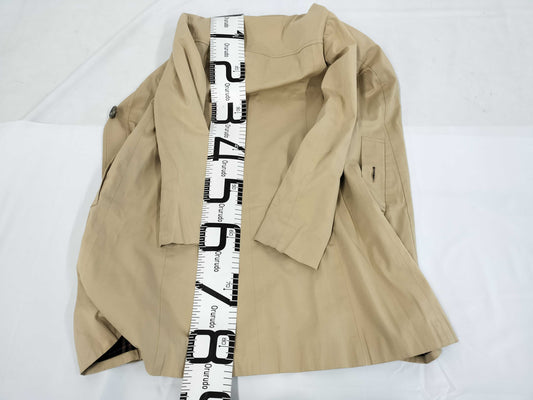 BURBERRY BLUE LABEL Nova Check Bal-Collar Coat, Beige, Size 38