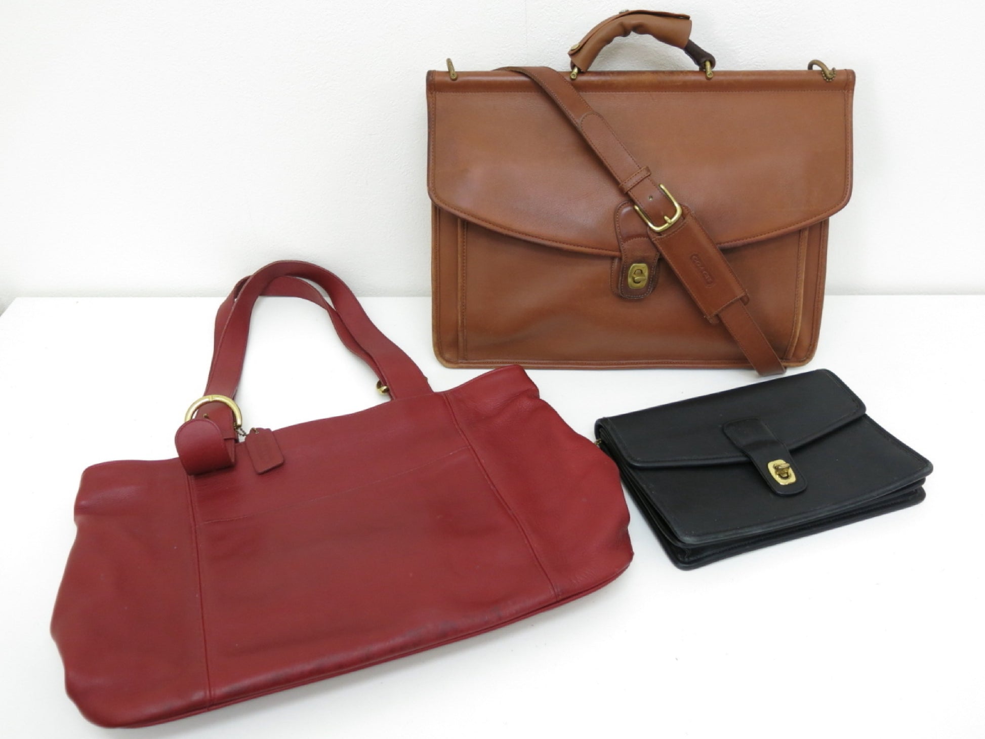 COACH COACH Old Coach 3-Point Leather Tote Boston Business Second Clutch Bag Tote Bag