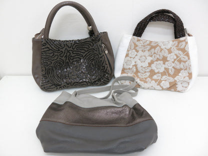 LANZETTI Leather Tote Bag, 3-Piece Mountain Tote Bag