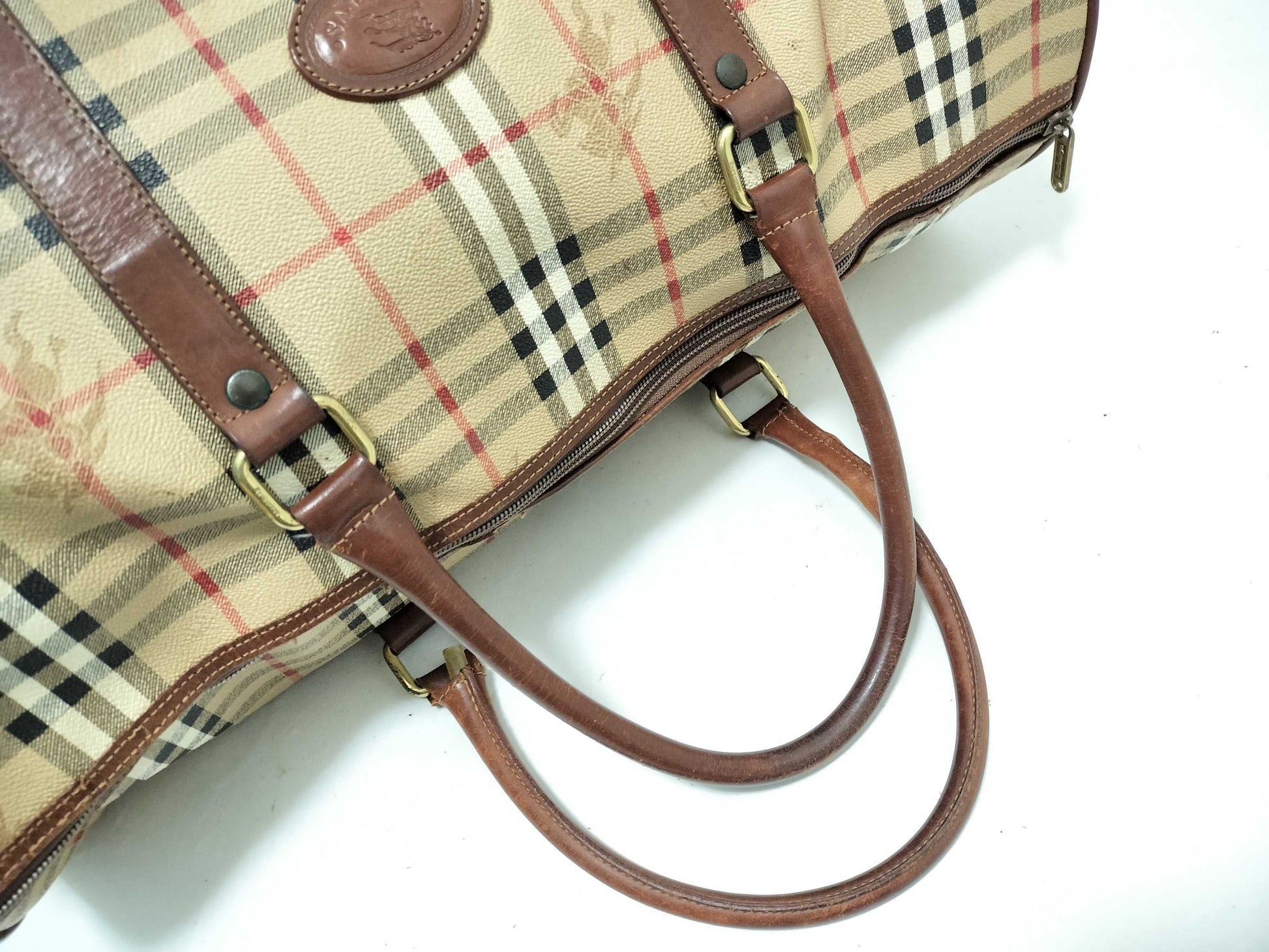 Burberrys Nova Check Boston Bag