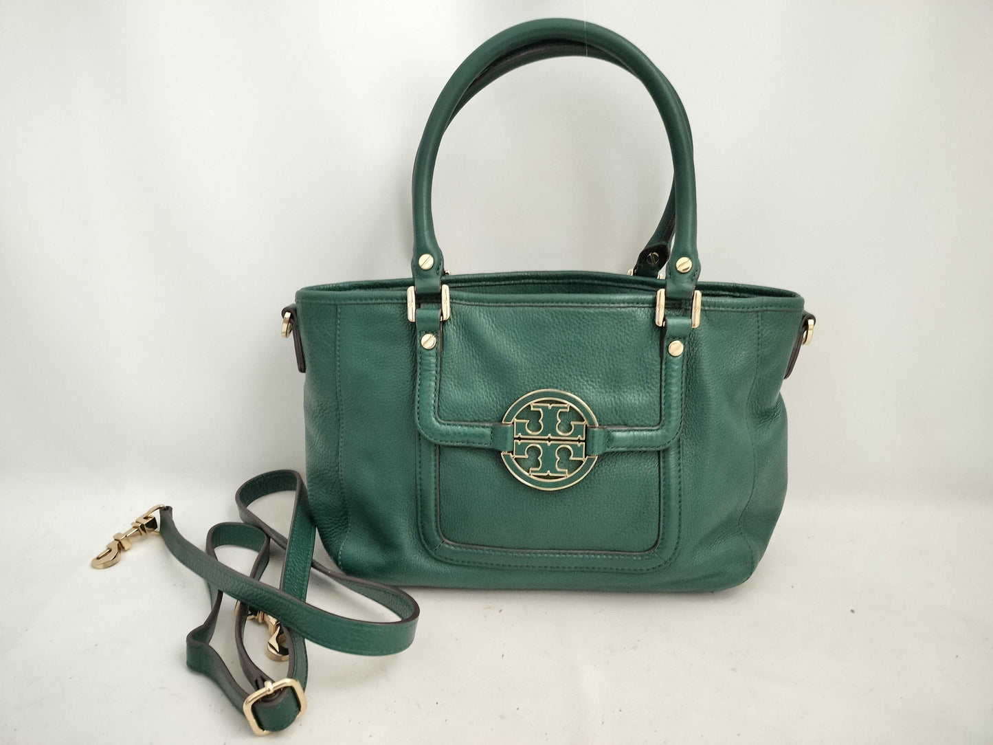 Tory Burch 2-Way Leather Tote Bag in Green