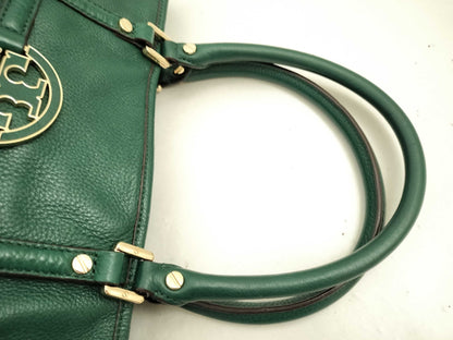 Tory Burch 2-Way Leather Tote Bag in Green