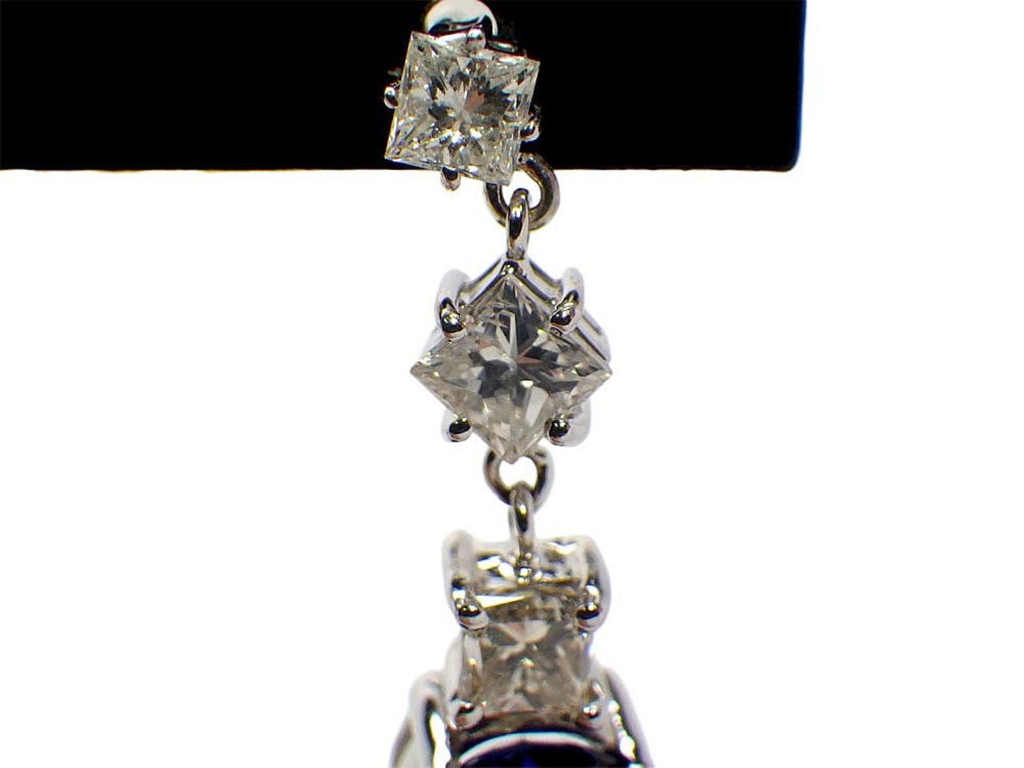 S0.99ct D0.53ct / S1.16ct D0.53ct K18WG 2.9g Earrings 