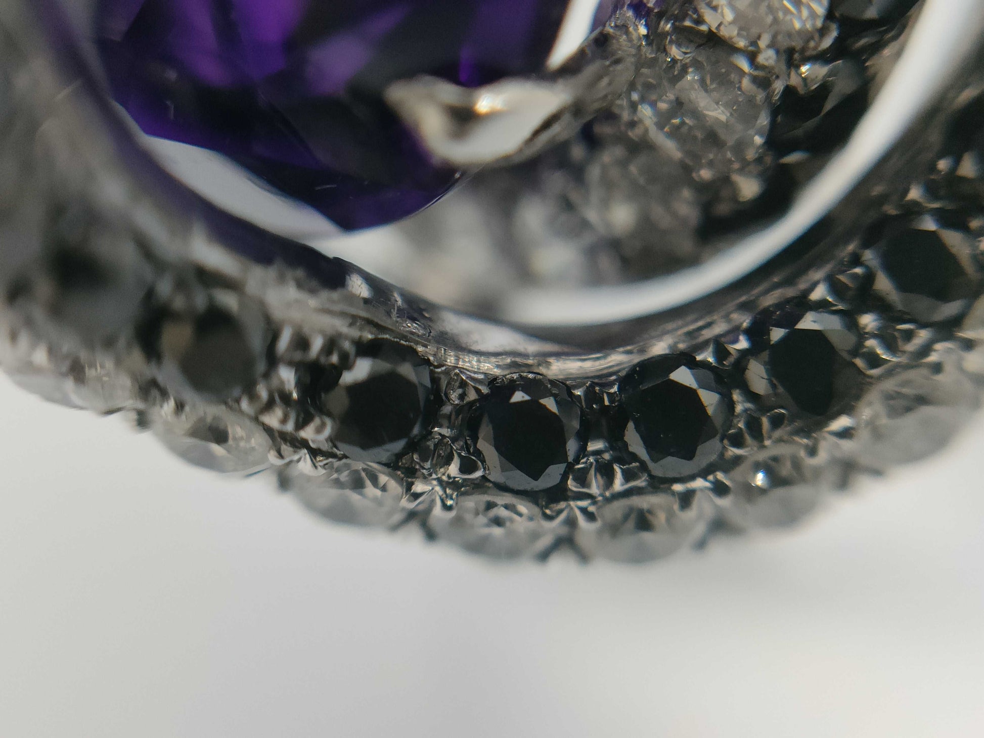 AM11.981ct, Colored Stone 0.02ct, D3.65ct, K18WG 12.7g Ring 