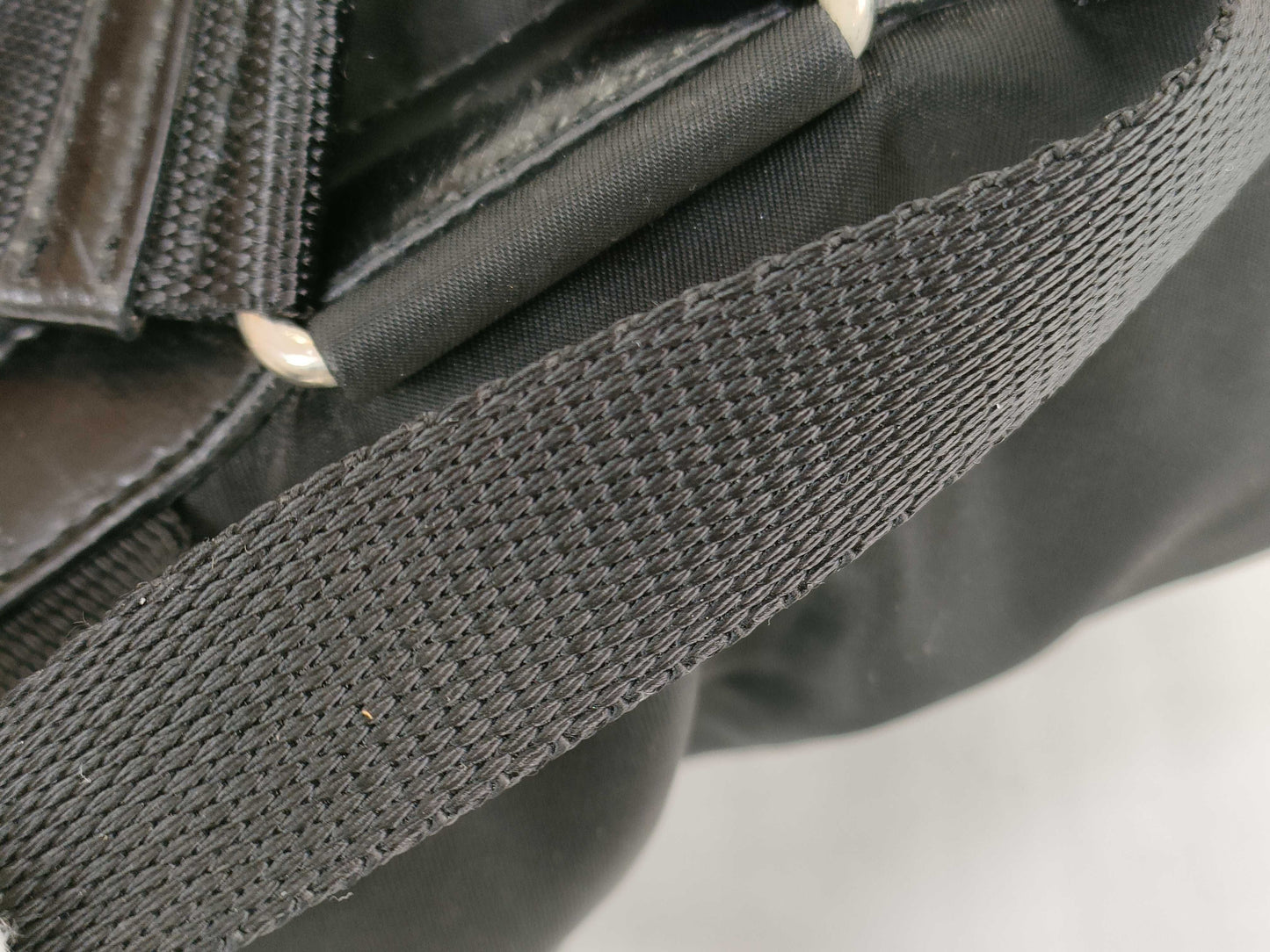 PRADA nylon backpack with triangle logo in black