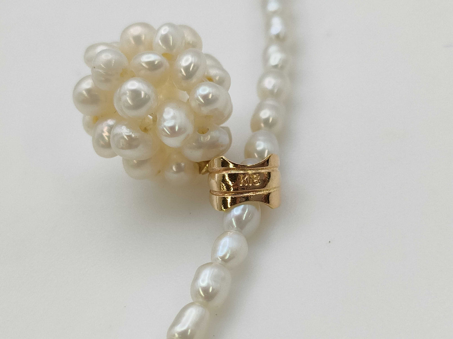 Semi-round pearl, diameter approx. 2.2-2.9mm, 18K gold, 12.3g, other accessories 