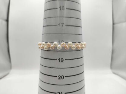 Semi-Round Pearl Diameter: Approx. 5.4-6.1mm, 18K Gold, 8.8g, Bracelet/Bangle 