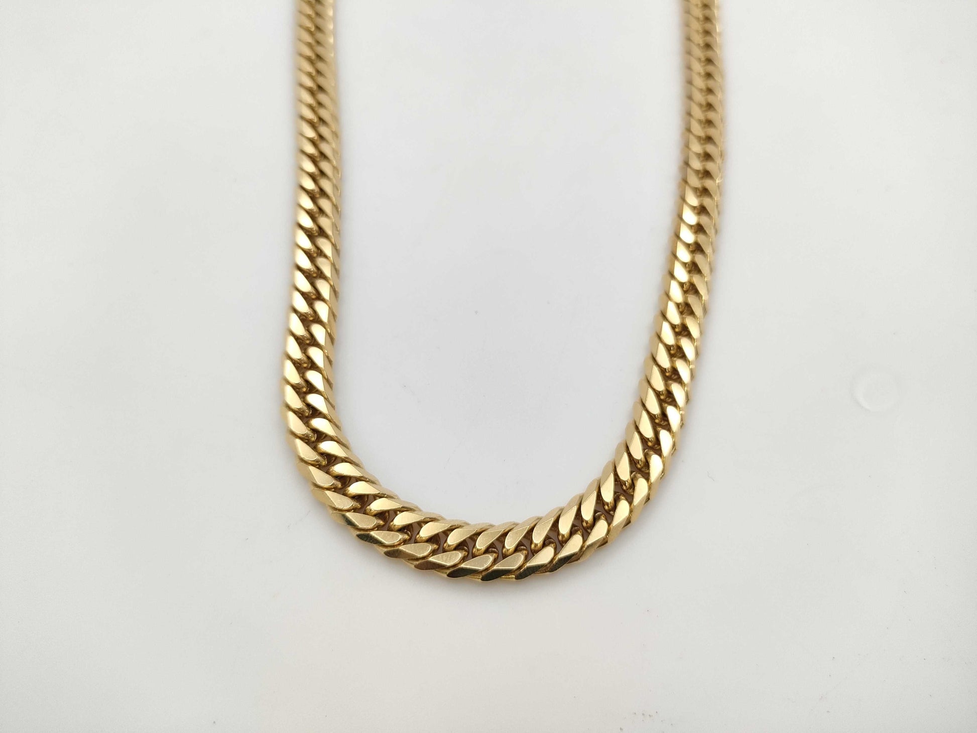 6-sided double 18K gold 100.1g necklace 
