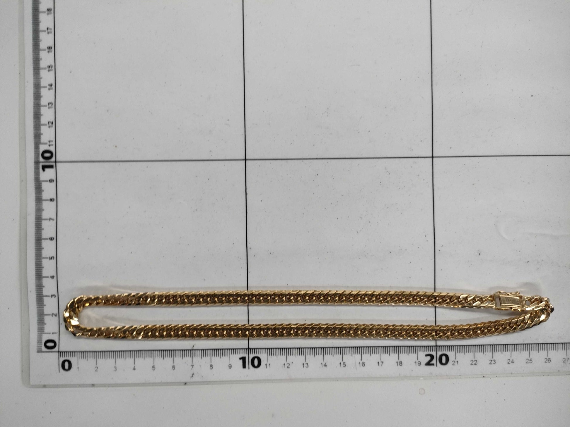 6-sided double 18K gold 100.1g necklace 