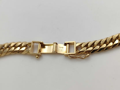 6-sided double 18K gold 100.1g necklace 