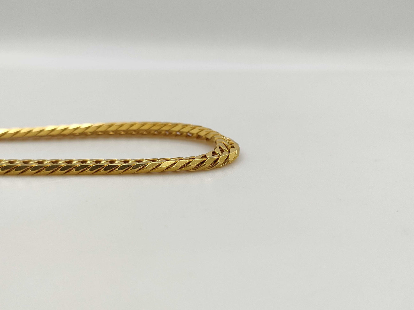 6-sided double 18K gold 18k gold 50.3g necklace 