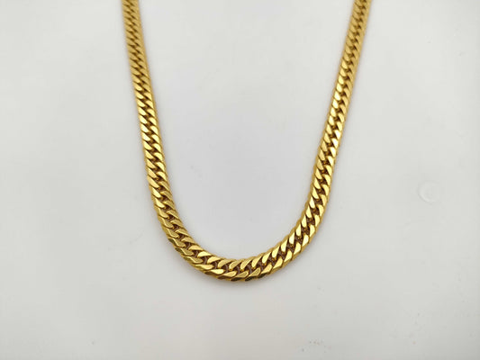 6-sided double 18K gold 18k gold 50.3g necklace 
