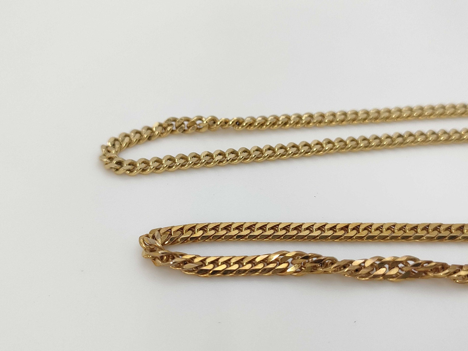 2-sided single 18K gold 20.1g / 6-sided double 18K gold 20.1g necklace 