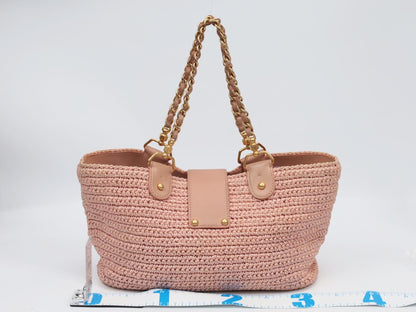 CHANEL Raffia Chain Tote 10 Series Shoulder Bag