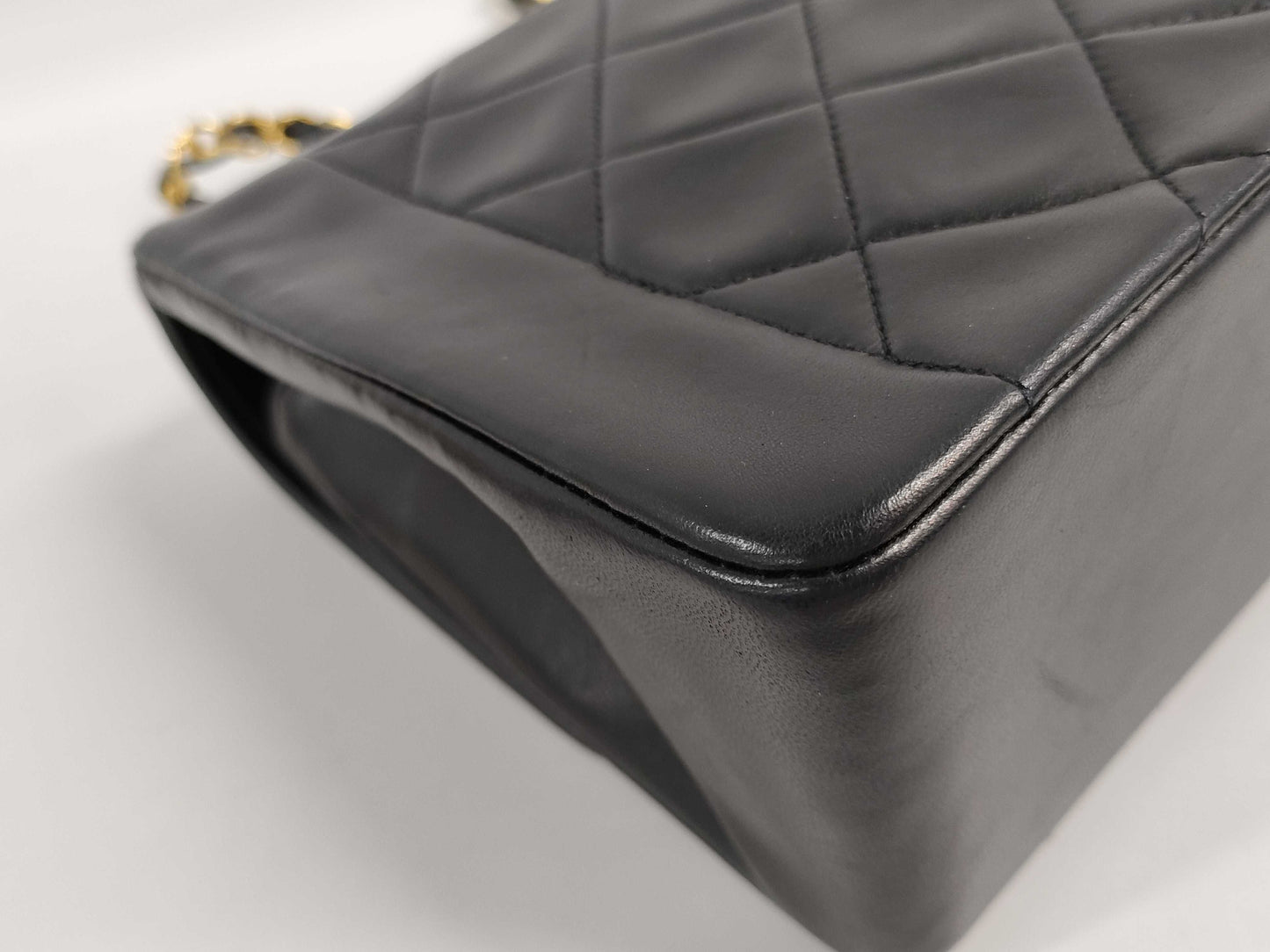 CHANEL Matelasse Lambskin Single Flap Single Chain Bag with Diana Flap, Black with Gold Hardware, 2065523, No. 2 Shoulder Bag