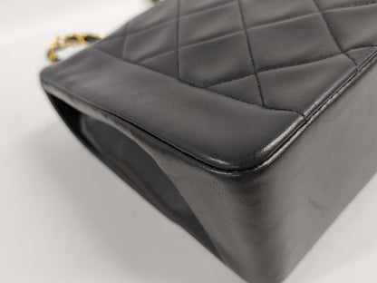CHANEL Matelasse Lambskin Single Flap Single Chain Bag with Diana Flap, Black with Gold Hardware, 2065523, No. 2 Shoulder Bag