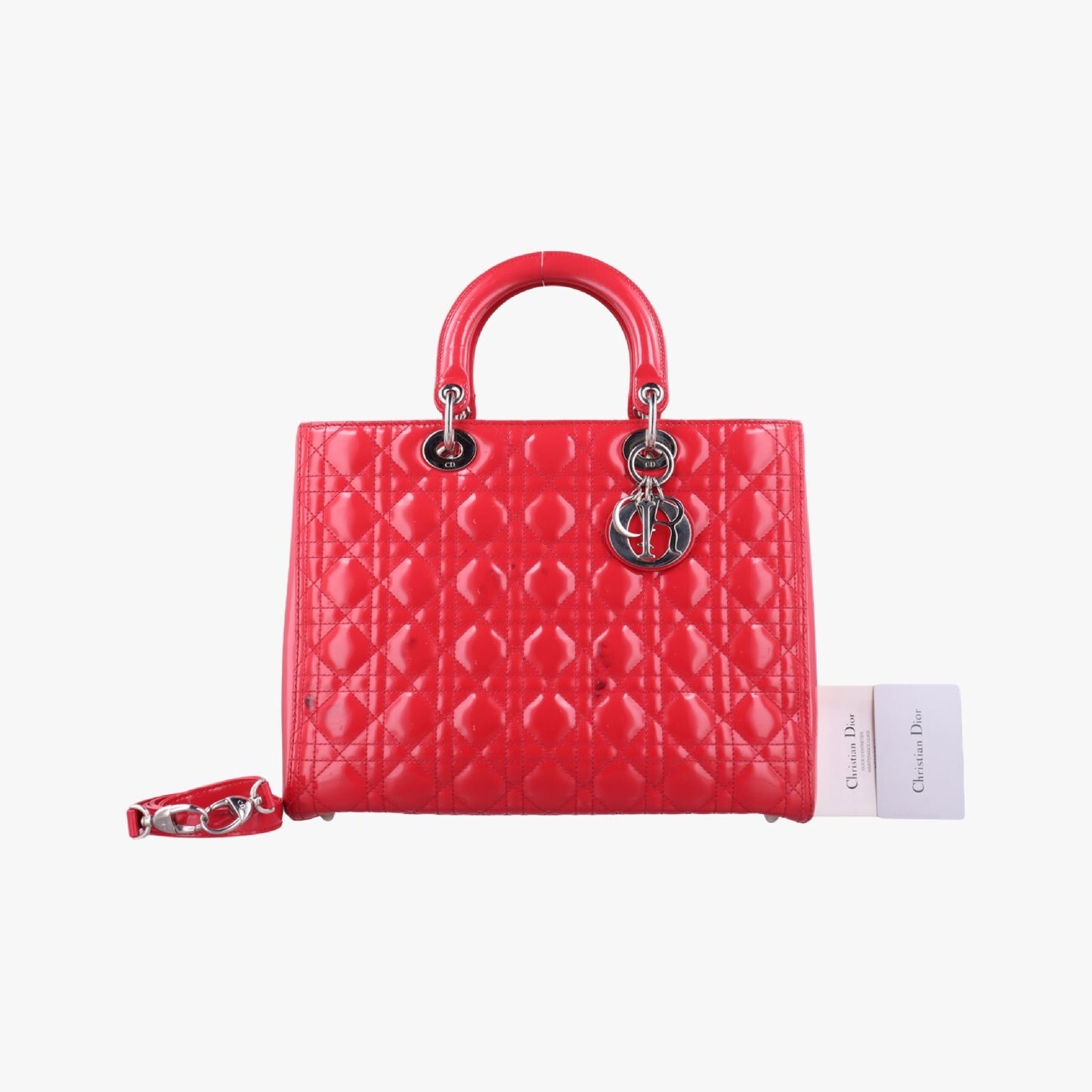 Dior Lady Dior Red Patent 15-BO-0193 Shoulder Bag