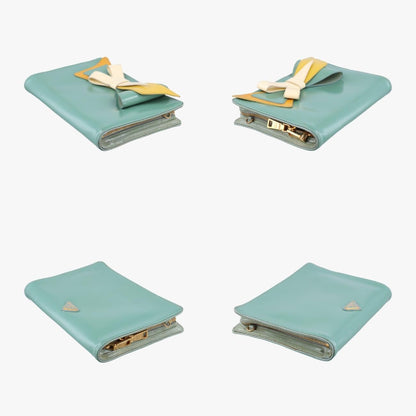 PRADA Stylish Green x White x Yellow Patent A7 Shoulder Bag