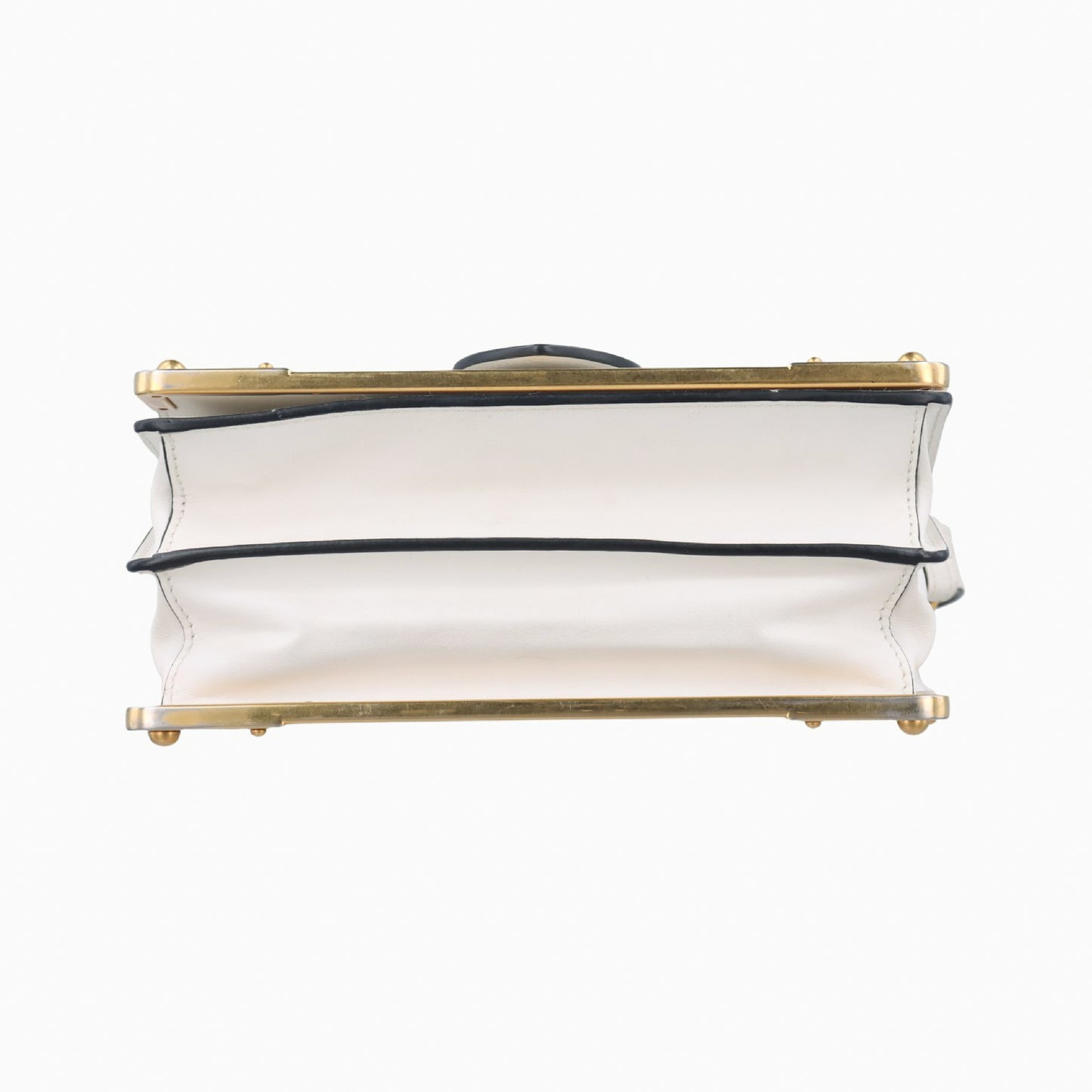 PRADA Cahier White Leather and Saffiano Leather Shoulder Bag 1BD095 25