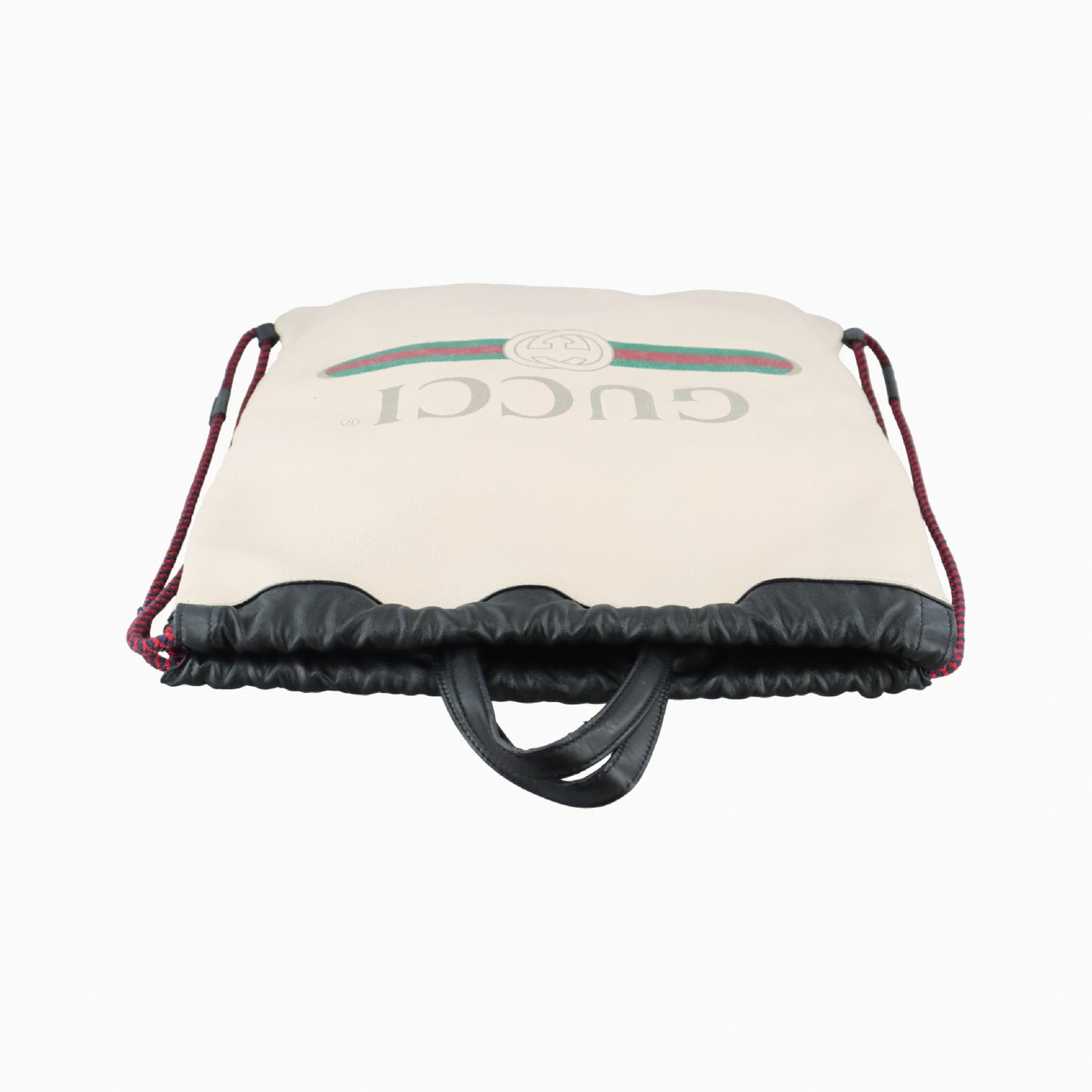 GUCCI Gucci Print Drawstring White Leather Backpack 516639 B023688405
