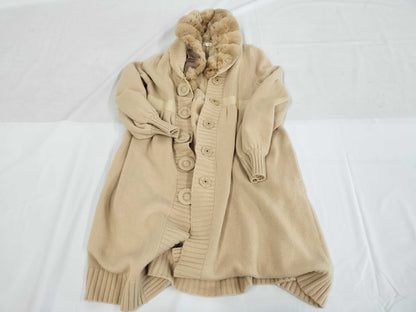 FOXEY FOXEY 100% Cashmere and Chinchilla Fur Knit Coat, Size 40, Cardigan