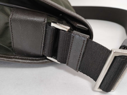 PRADA Nylon Prada Shoulder Bag with Triangle Logo