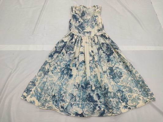 Miu Miu MIUMIU Dress, Gathered Pleated Floral Print, Size 38