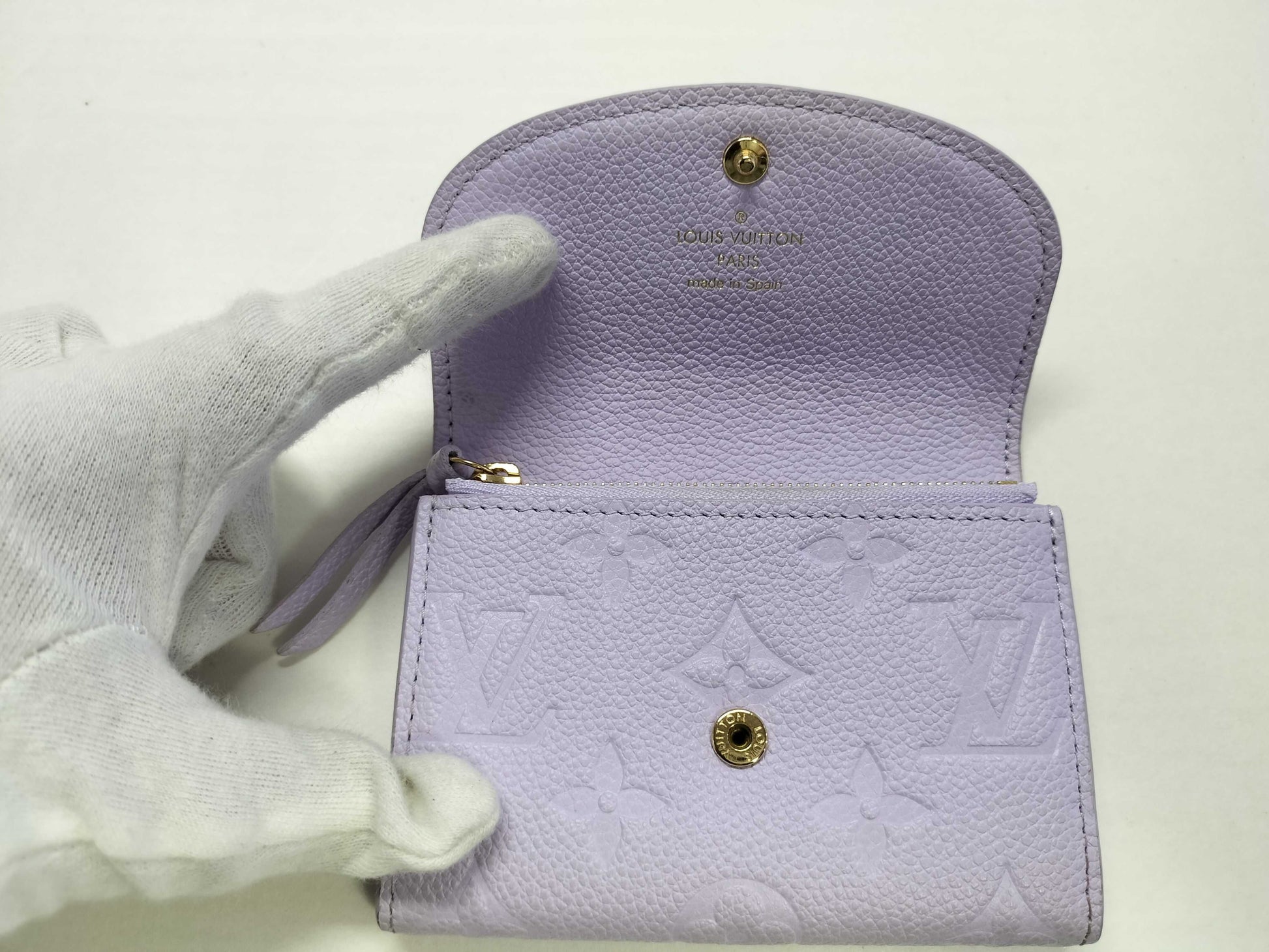 LOUIS VUITTON Monogram Empreinte LOUIS VUITTON Empreinte Porte Monnaie Rosari Folding Wallet