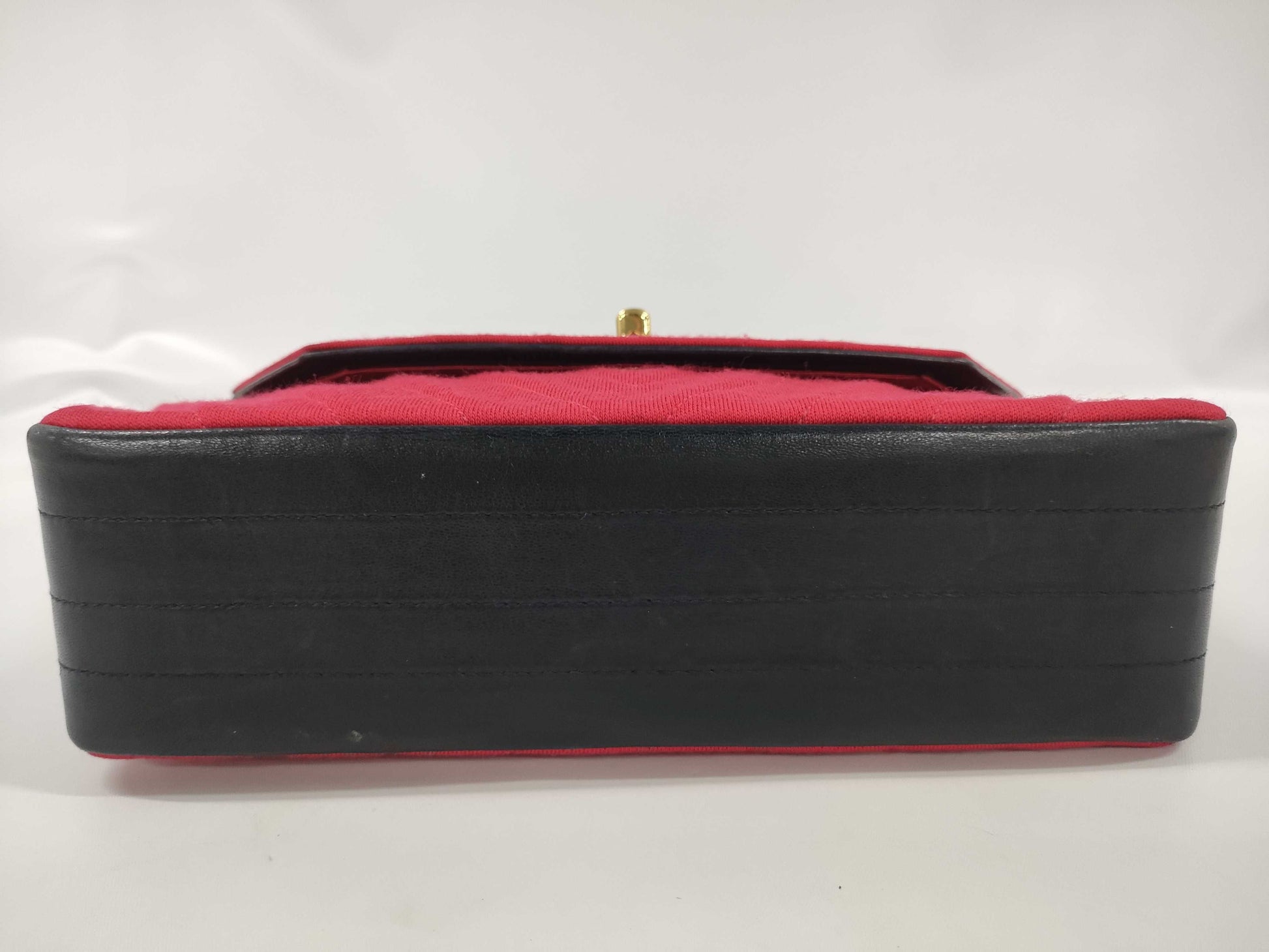 CHANEL Matelasse V-Stitch Chain Shoulder Bag, Cotton, Red