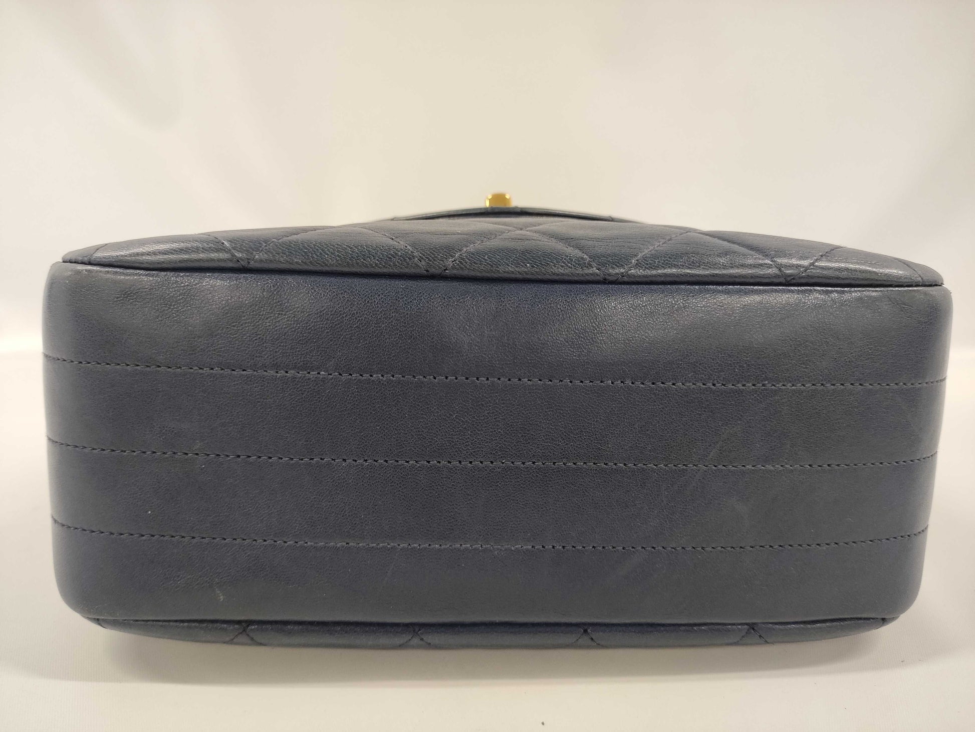 CHANEL Matelasse Lambskin Chain Shoulder Bag, Navy