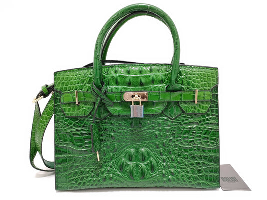 Borini 2-way Crocodile Green Handbag
