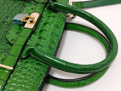 Borini 2-way Crocodile Green Handbag
