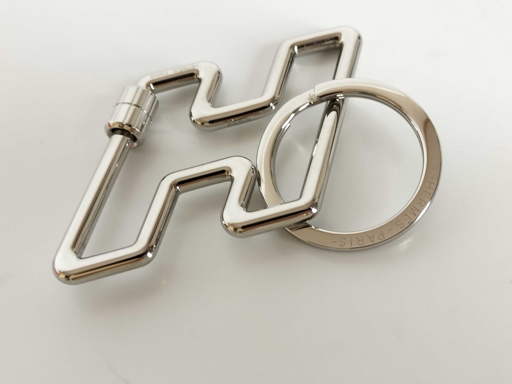HERMES Keychain H To Speed ​​Silver Hardware HERMES Keyring Key Case Keychain