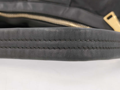 PRADA Tessuto nylon and leather one-shoulder bag with name tag