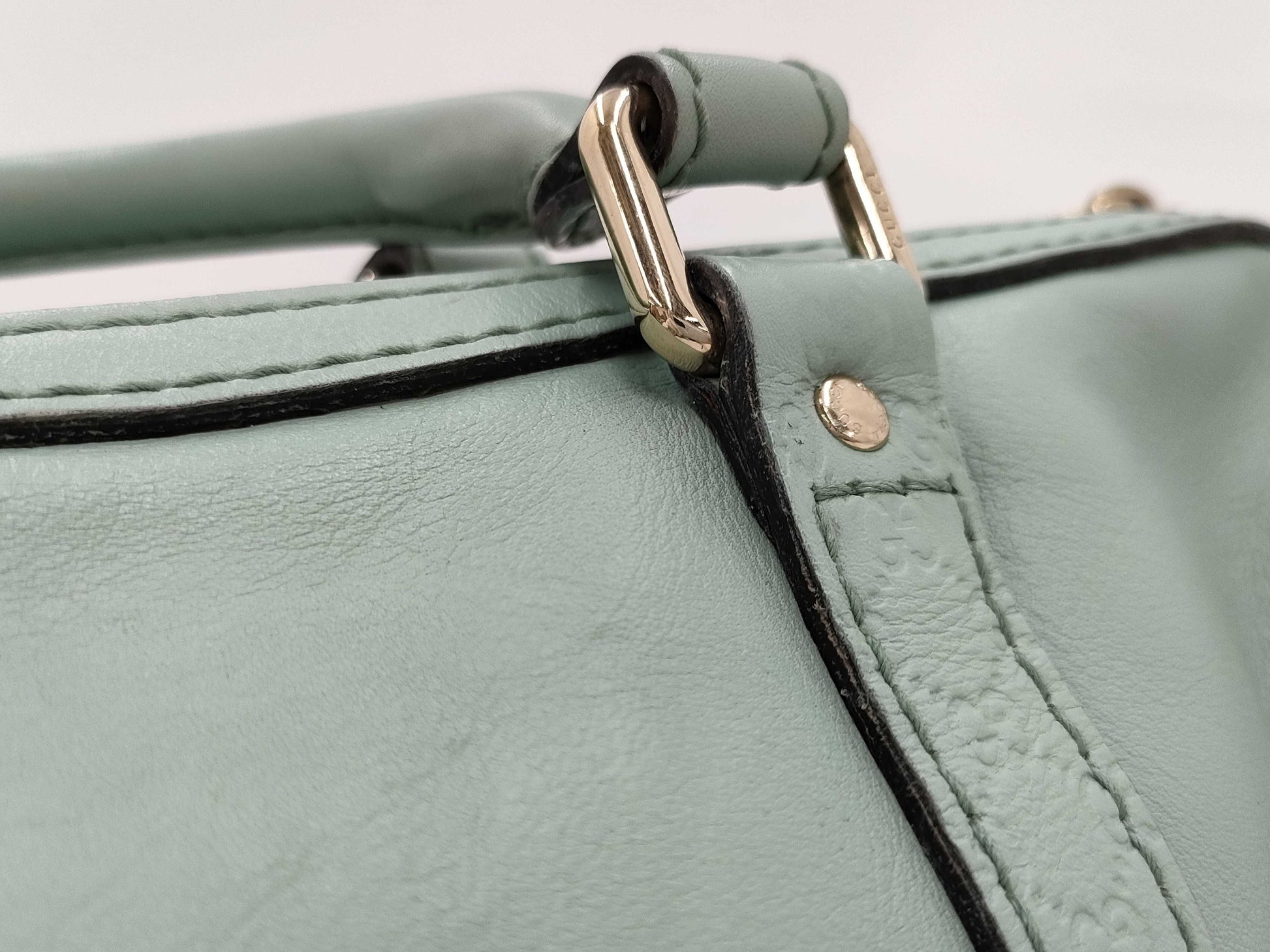 GUCCI Guccissima Leather Handbag Mini Boston Bag