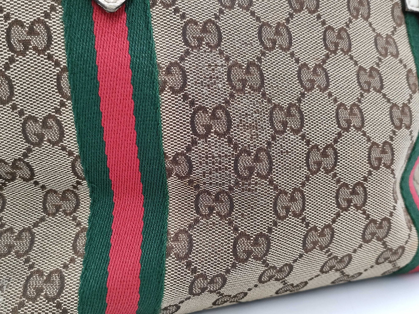 GUCCI GG Canvas Sherry Line Tote Bag