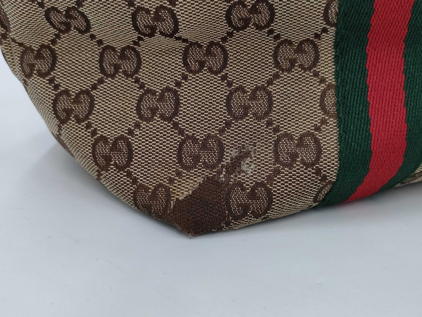 GUCCI GG Canvas Sherry Line Tote Bag