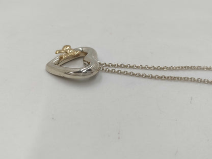 Ribbon Heart Necklace SV925 / AU750 Pendant