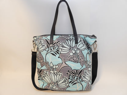 PRADA 2-way Triangle Plate Nylon Floral Print Hand Shoulder Tote Bag