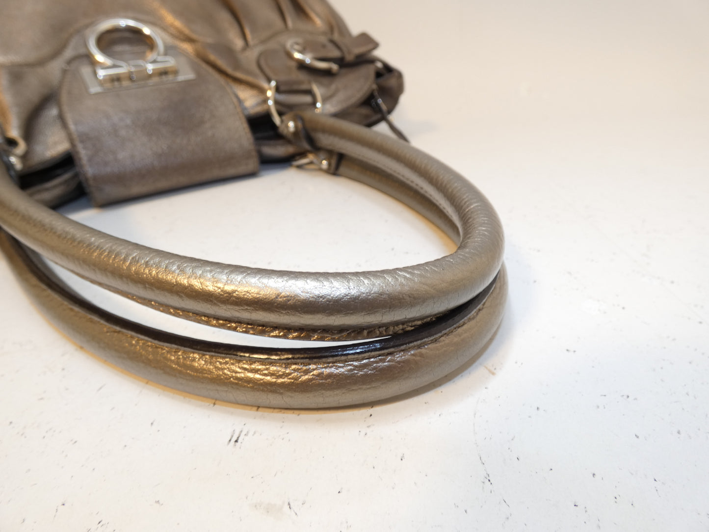 Salvatore Ferragamo Gancini Leather Handbag