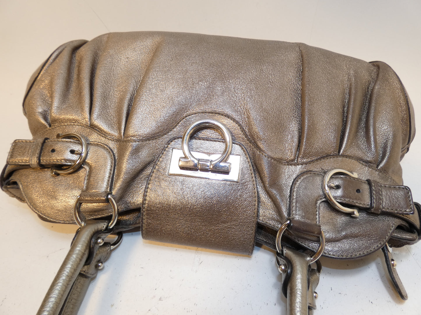 Salvatore Ferragamo Gancini Leather Handbag