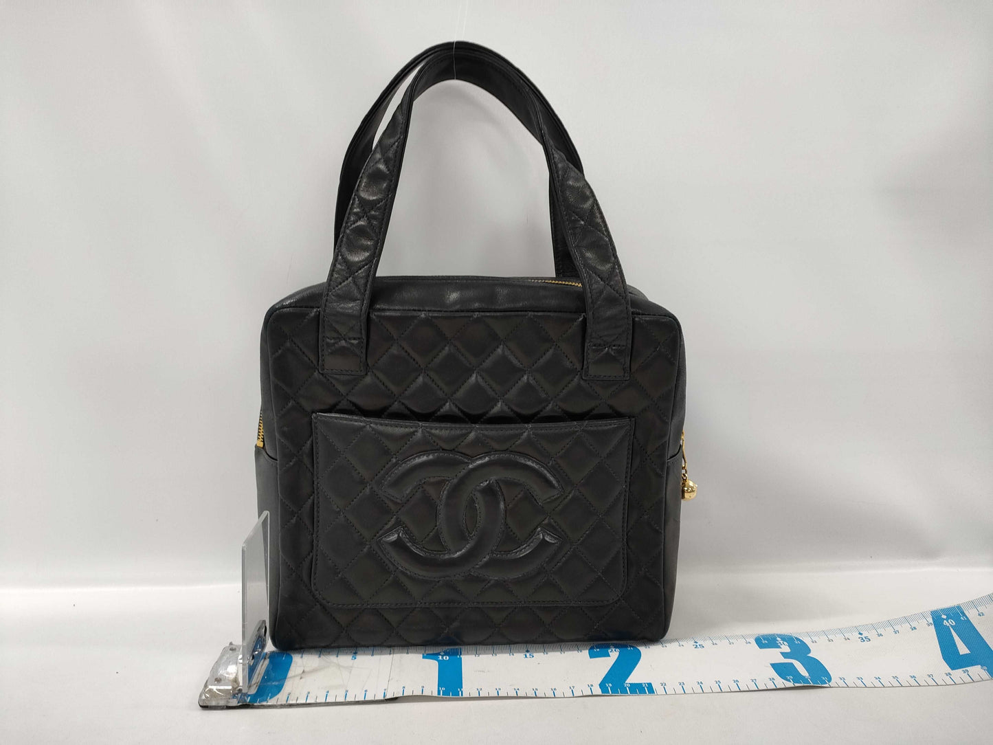CHANEL Matelasse Handbag, Lambskin, Coco Mark, GD Hardware, 4826784, Black