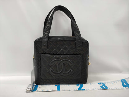 CHANEL Matelasse Handbag, Lambskin, Coco Mark, GD Hardware, 4826784, Black